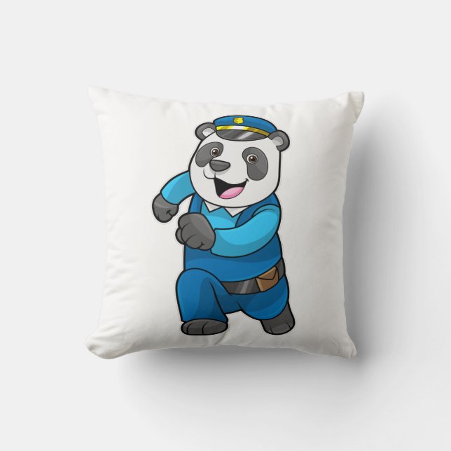 Almofada Panda as Police officer with Police hat (Frente)