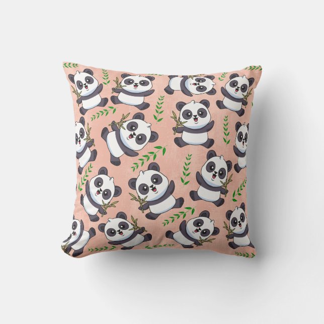 Almofada Panda Bamboo Personalizado Pink Pink (Frente)
