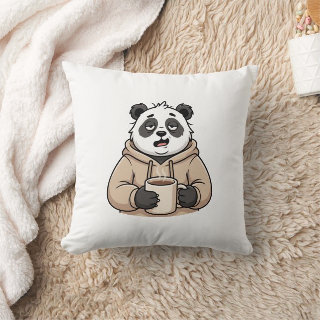 Almofada Panda Café Desenho Animado Muito Cansado Para Func (Cobertor)