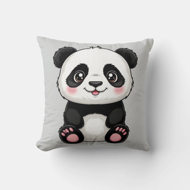 Almofada Panda de Desenho Adorável (Frente)