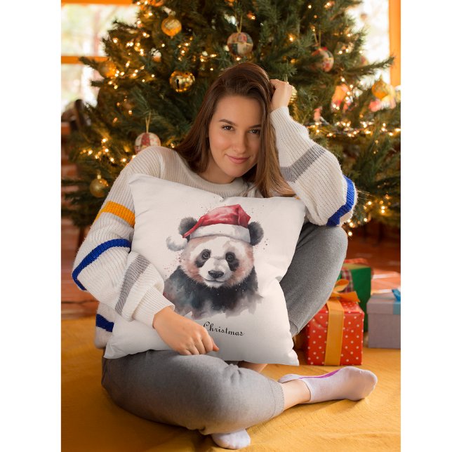 Almofada Panda de Natal, personalizável (Criador carregado)
