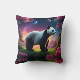 Almofada Panda em um Jardim Fantástico