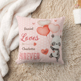 Almofada Panda Fofinho Amor Balões Vermelhos do Dia dos Nam