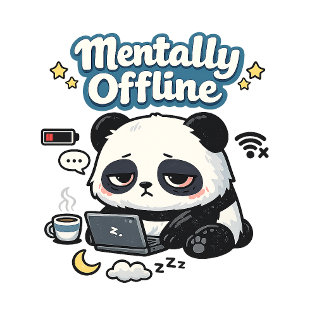 Almofada Panda Mentalmente Offline | Estética Lo-Fi Introve
