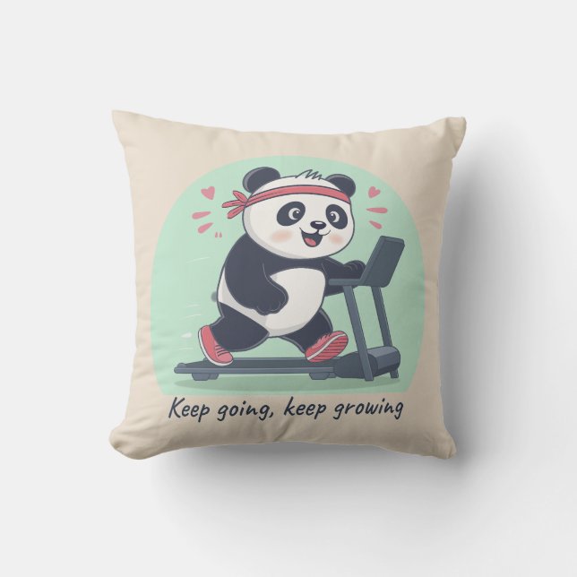 Almofada Panda Motivacional Fofo em Esteira (Frente)