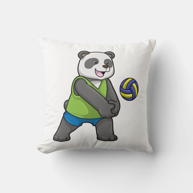 Almofada Panda no Esporte com Voleibol (Frente)
