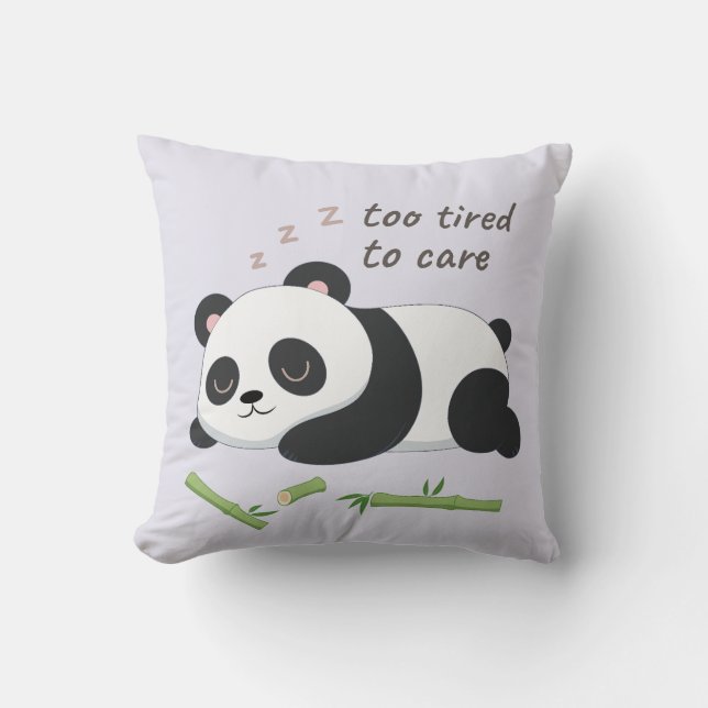 Almofada Panda no modo de latência - Arte de Urso Preguiços (Frente)