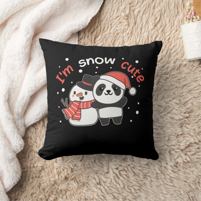 Almofada Panda, sou Snow Cute Snowman Snowman Pun (Cobertor)