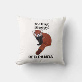 Almofada Panda Vermelha Sentindo Sonolência Engraçado Panda