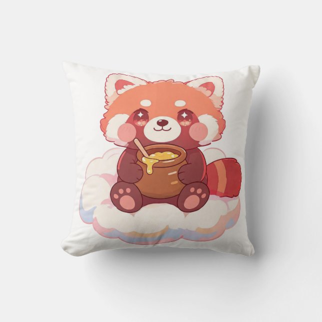 Almofada Panda Vermelho Fofo (Frente)