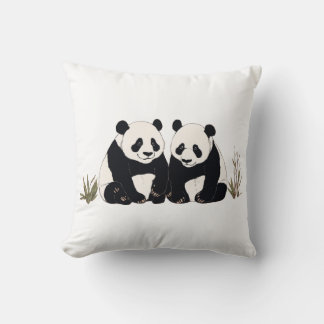 Almofada Pandas Gigantes Bonitas Sentadas Juntas