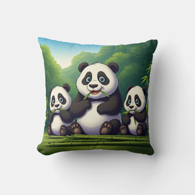 Almofada Pandas no Bamb (Frente)