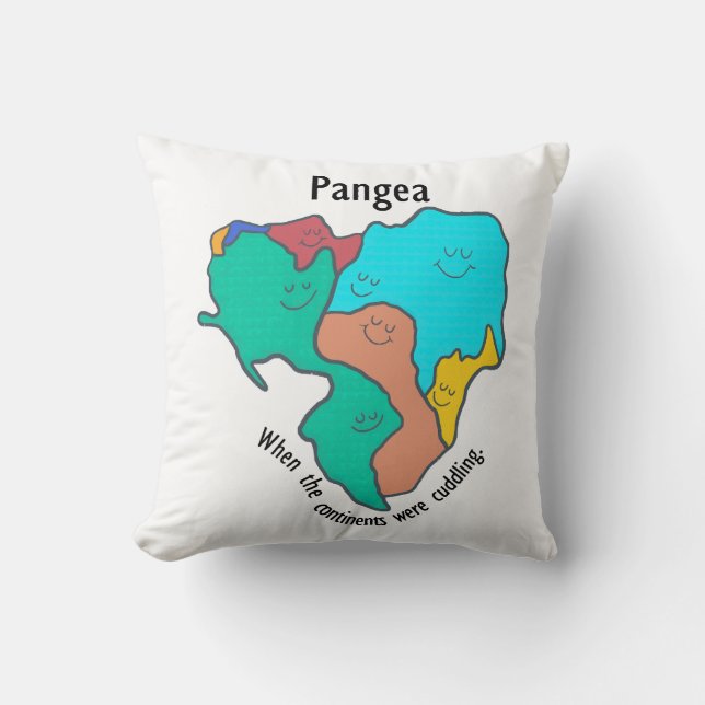 Almofada Pangea Continentes Abraçando Multicolor (Frente)