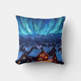 Almofada Panoramic Stained Glass Winter Village