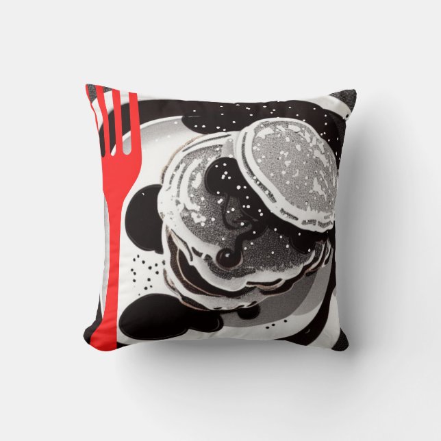 Almofada Panquecas e Travesseiro decorativo de garfo (Frente)