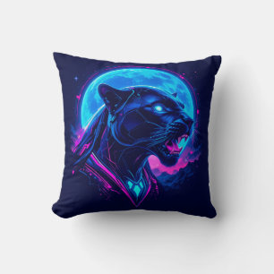 Almofada Pantera Negra Neon Cyberpunk