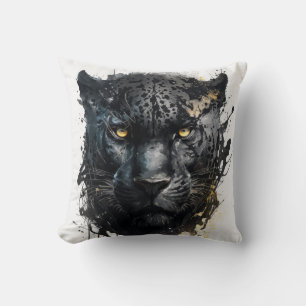 Almofada Panther Retrato Animal Pintura Animais Selvagem ao