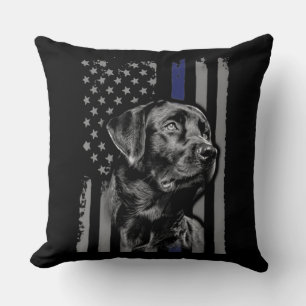 Almofada Pão Cão Linha Black Labrador American Flag Thin