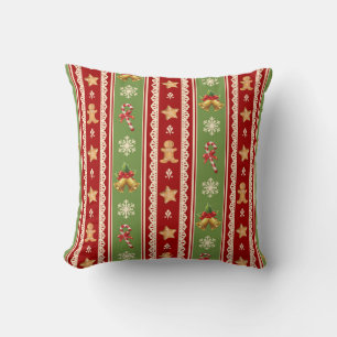 Almofada Pão de gengibre, Bastões de Doces & Alegria Natali