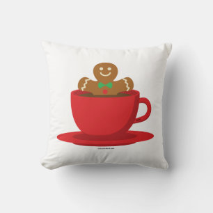 Almofada Pão De Gengibre Que Se Relaxa Na Taça Vermelha De