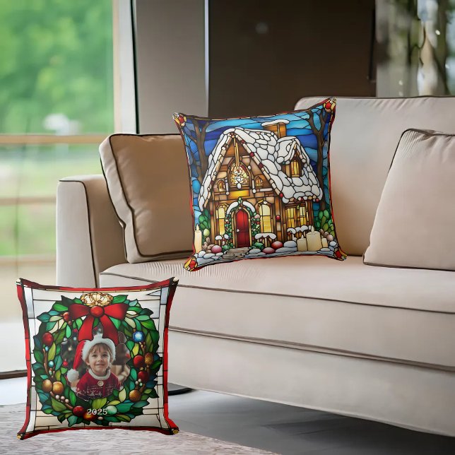 Almofada Pão de Natal Faux House Vidro Mantido (Criador carregado)