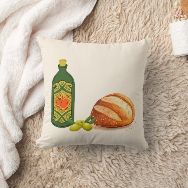 Almofada Pão e azeite minimalista (Cobertor)