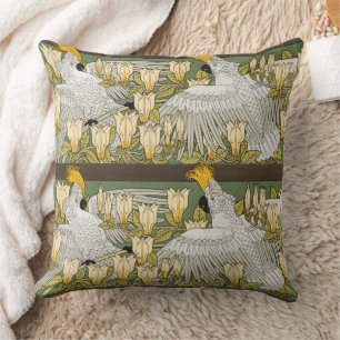 Almofada Papagaio Cacatua Verde Salvia Vintage Arte Magnóli