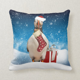 Almofada Papagaio-do-mar do feriado de inverno com meia e