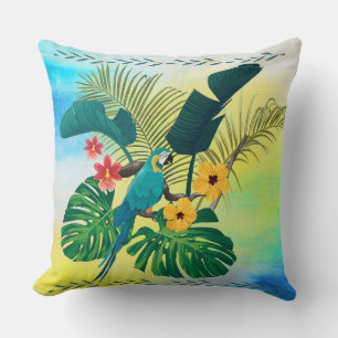 Almofada Papagaio Tropical, Florais Saem Travesseiro decora