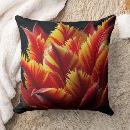 Almofada Papagaio Tulip Floral Vermelho e Amarelo