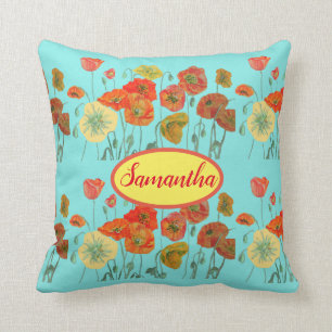 Almofada Papagaios Amarelos Laranja Bebês Florais Sala de 