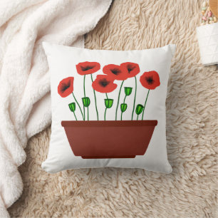 Almofada Papagaios vermelhos em uma plantação de Terracotta