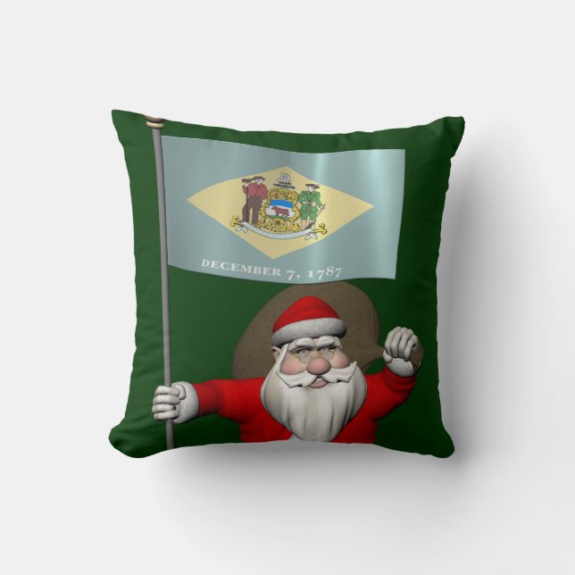Almofada Papai Noel Com Alferes De Delaware (Frente)