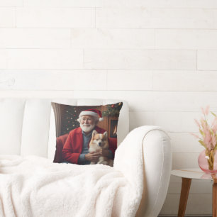 Almofada Papai Noel com cachorro