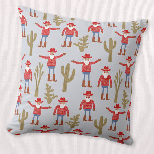 Almofada Papai Noel Cowboy Natal Western Azul