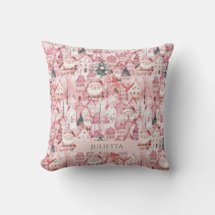 Almofada Papai Noel da Cidade Rosa Natal