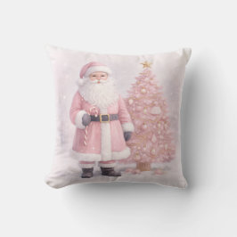 Almofada Papai Noel de Natal Rosa Pastel