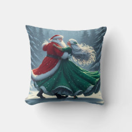 Almofada Papai Noel e a Sra. Claus valsando