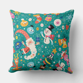 Almofada Papai Noel e seus amigos Felizes