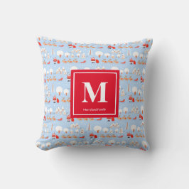 Almofada Papai Noel está vindo com Reindeer Monograma V3 Ve