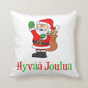 Almofada Papai noel finlandês do Natal de Hyvaa Joulua