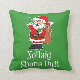 Almofada Papai noel irlandês do Natal de Nollaig Shona Dui