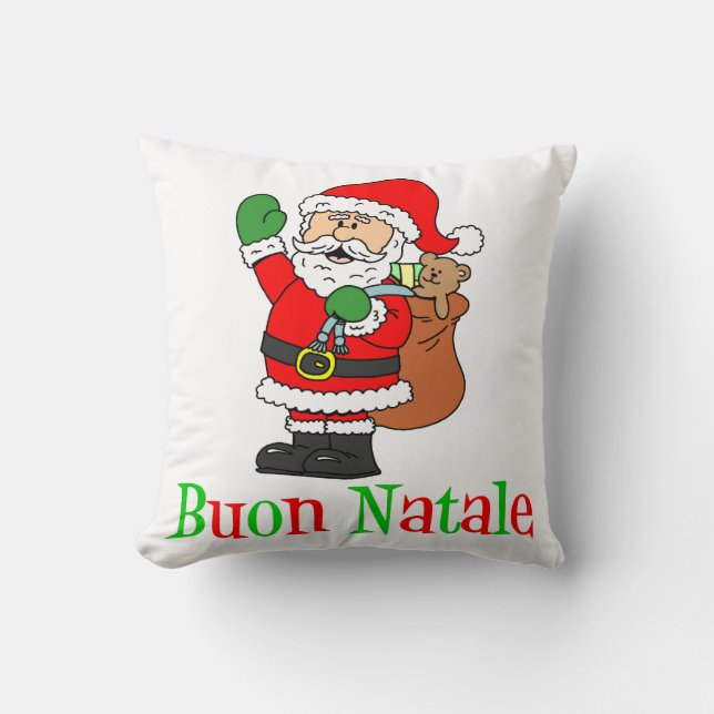Almofada Papai noel italiano do Natal de Buon Natale (Frente)
