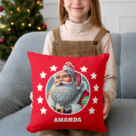 Almofada Papai Noel Natal Crianças Personalizadas Vermelho