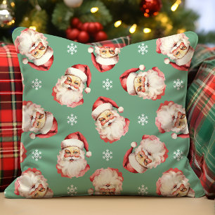 Almofada Papai Noel Natal Vintage Retro Verde Natal
