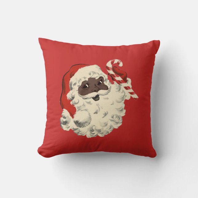 Almofada Papai Noel Negro com Cana-de-Açúcar (Frente)