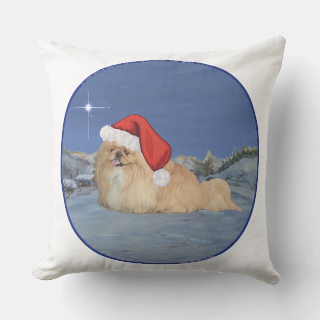 Almofada Papai Noel pequinês (Frente)