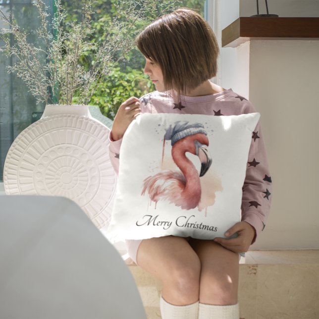 Almofada Papai noel Snowbird Flamingo, personalizado (Criador carregado)