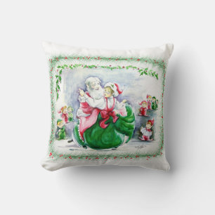 Almofada Papai noel & Sra. Waltzing Claus Descansar