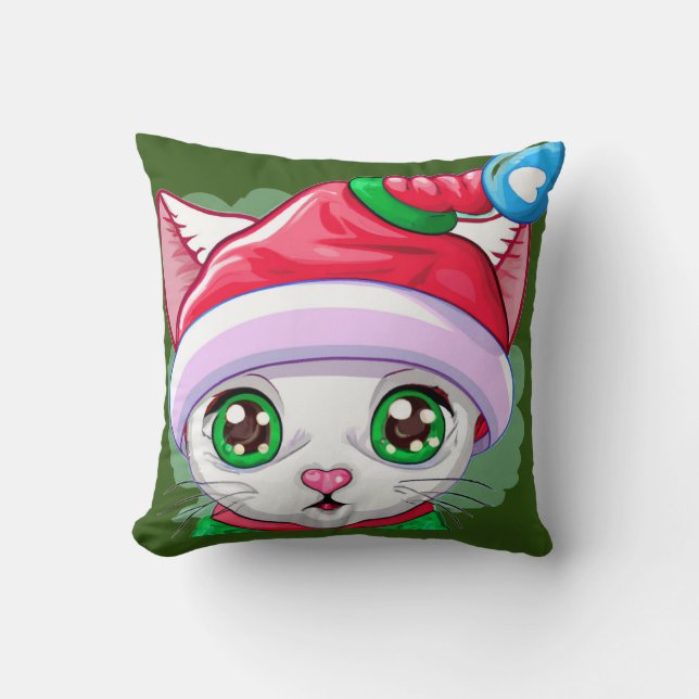 Almofada Papai noel super ajudante de gatos para o natal (Frente)